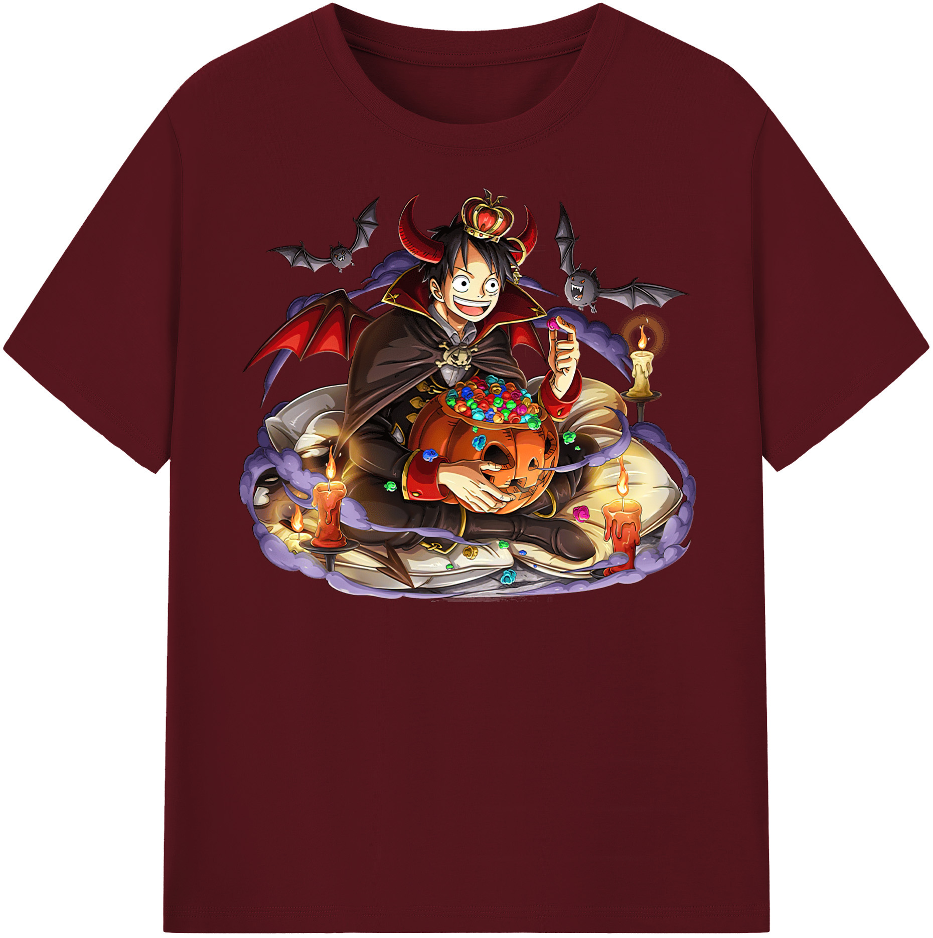 ワンピース モンキー・D・ルフィ ONE PIECE Monkey D. Luffy 綿100％半袖Tシャツ（フロントプリント）